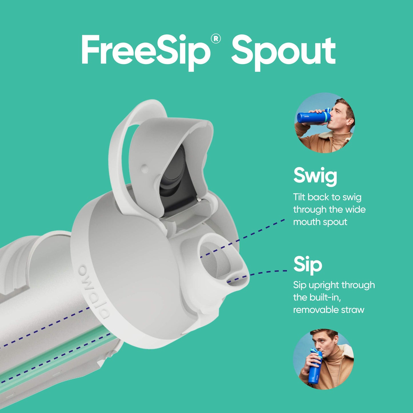 FreeSip Clear Tritan Plastic Bottle 25 Oz