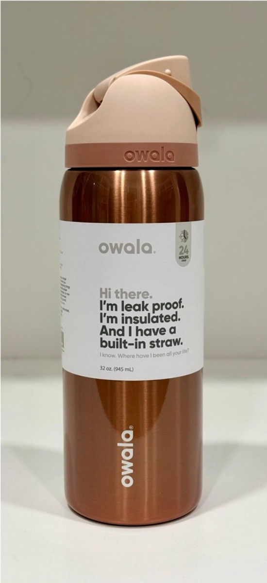 METALLIC ROSE GOLD 32oz FreeSip Water Bottle