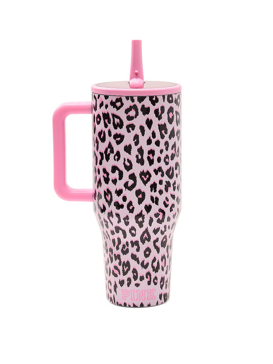 Leopard Pink  40oz Traveler Tumbler
