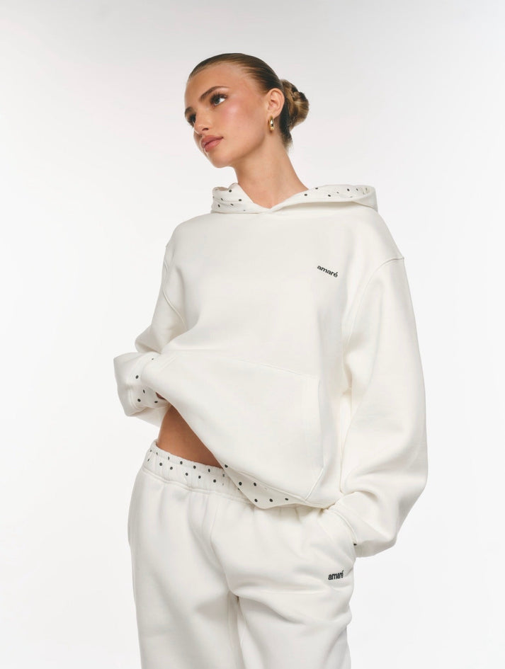 POLKA DOT HOODIE (SOFT WHITE)