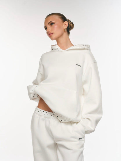 POLKA DOT HOODIE (SOFT WHITE)