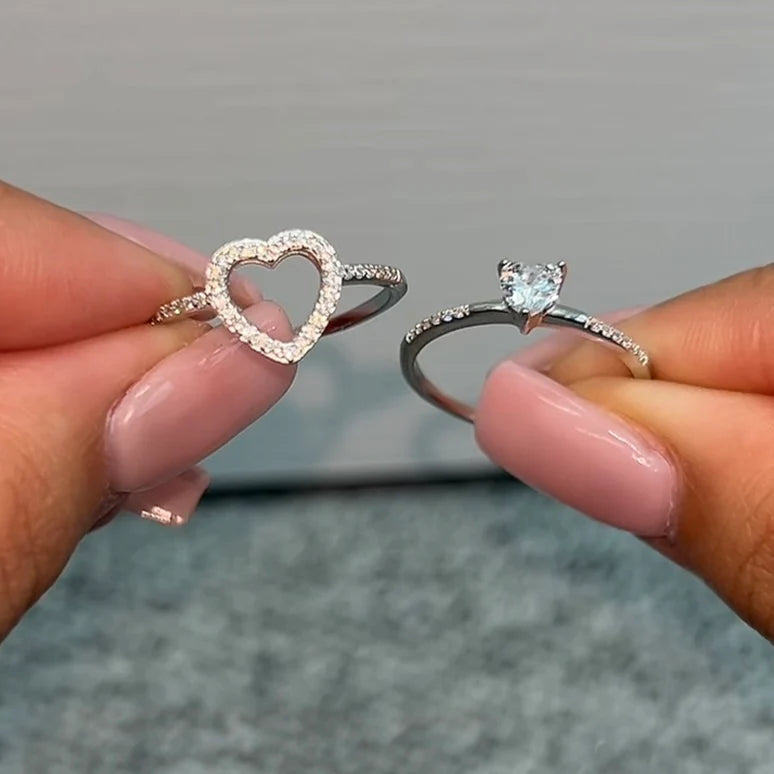 ‘PERFECT MATCH’ STERLING SILVER RING SET