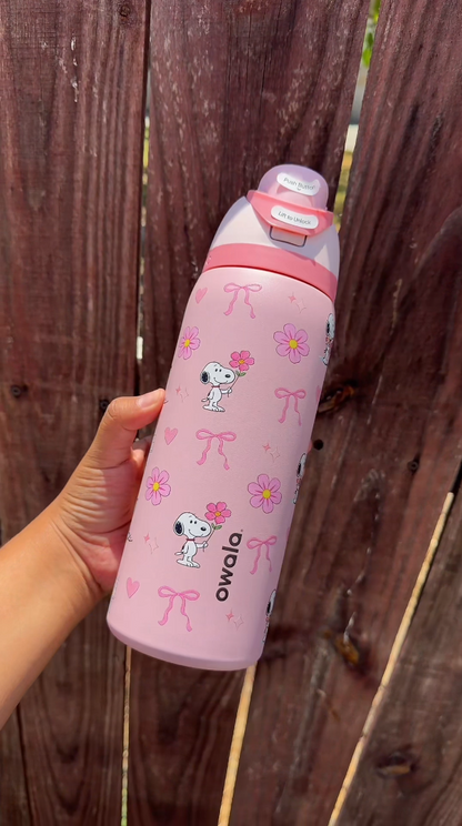 Snoopy Bow & Bloom FreeSip 2oz Water Bottle