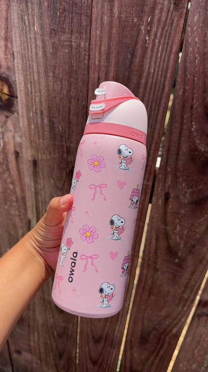 Snoopy Bow & Bloom FreeSip 2oz Water Bottle