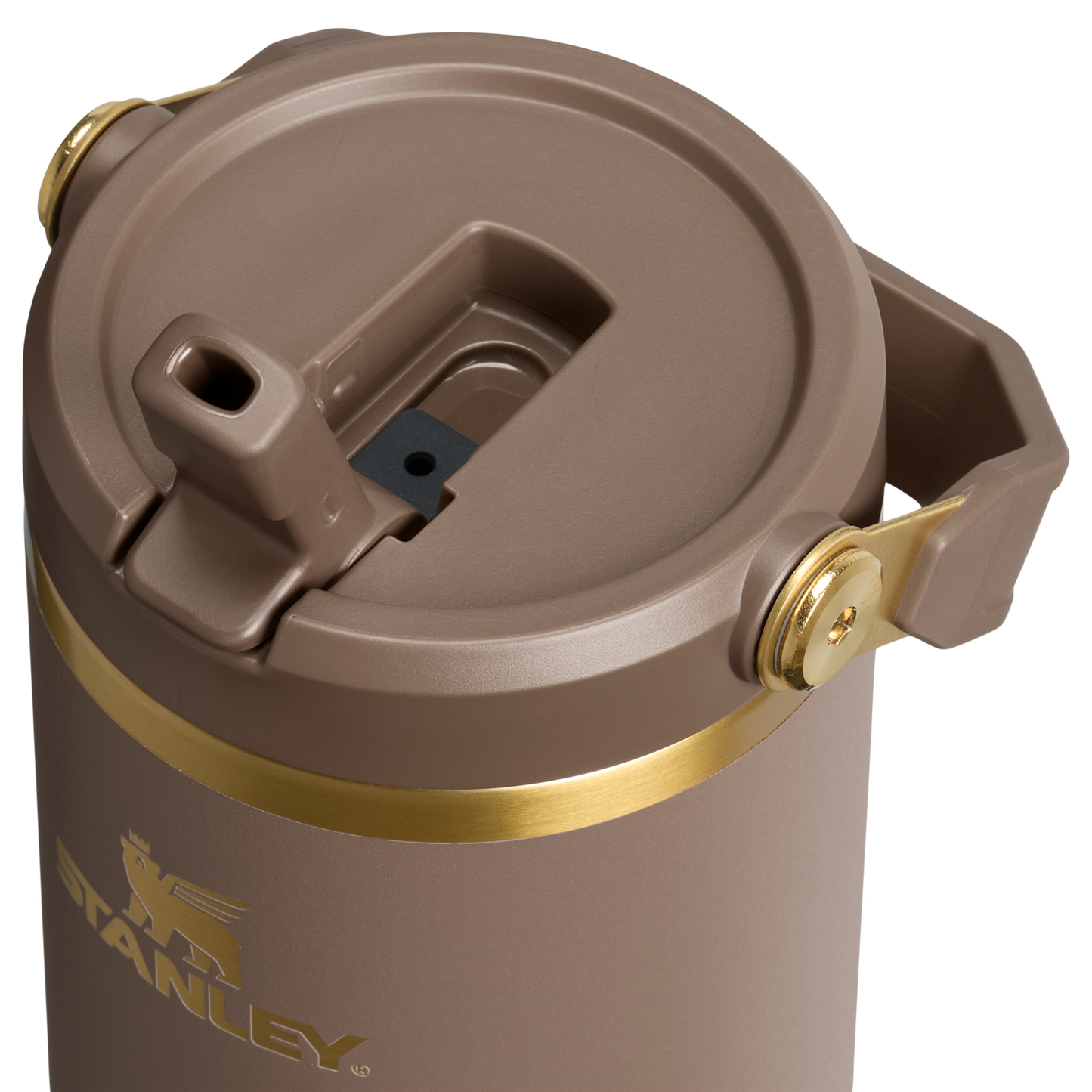 Espresso Gold Flip Straw Tumbler