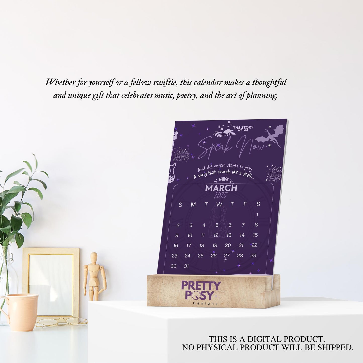 2025 Taylor Swift Eras Desk Calendar – Printable Lyrics Calendar for Swifties(Digital Download)