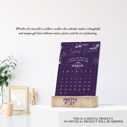 2025 Taylor Swift Eras Desk Calendar – Printable Lyrics Calendar for Swifties(Digital Download)